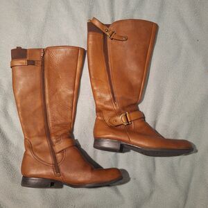 NATURALIZER-Joylynn Brown Women 10M Riding Boot-Knee, Side Zip, Leather